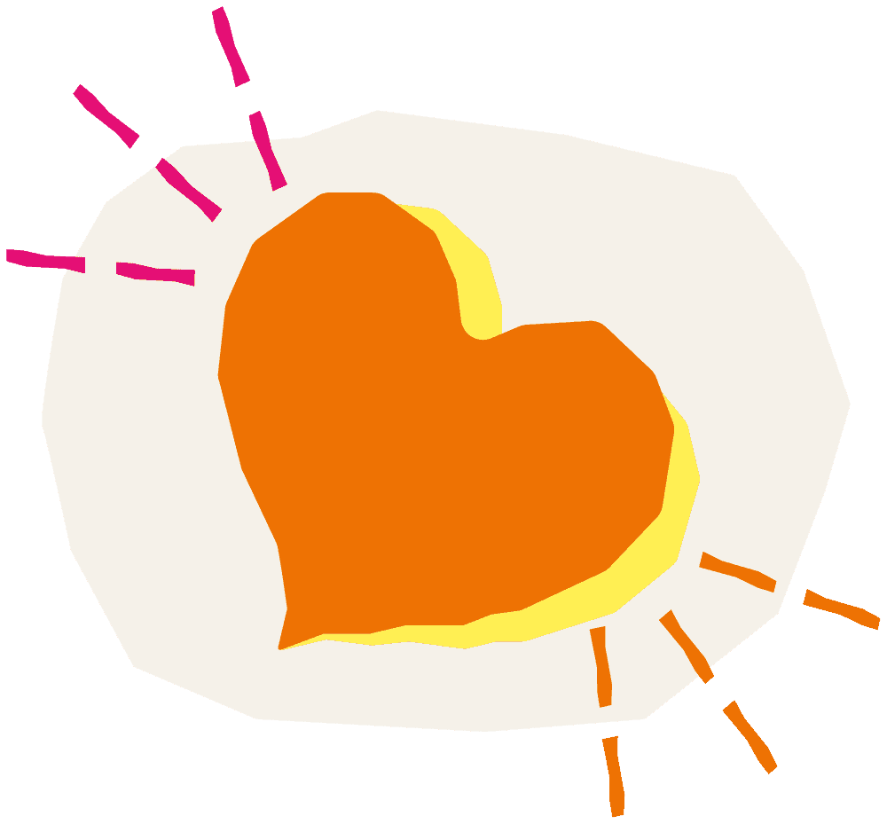 Zeg JA oranje roze hart RGB Zeg JA oranje roze hart